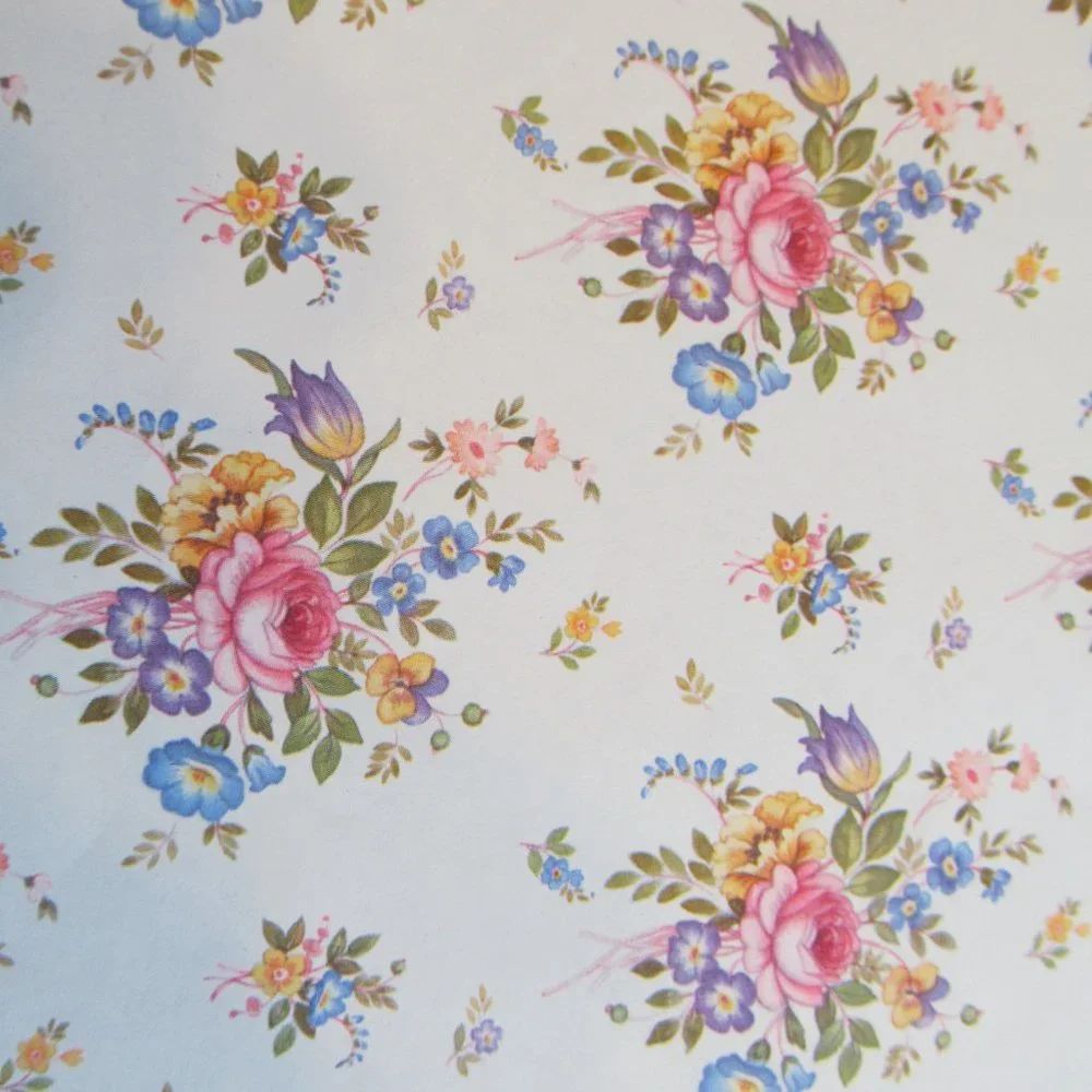 Vintage Hallmark All Occasion Gift Wrap Floral Open Package Partial Sheet Pretty